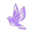 oiseau fleur.stl Fichier STL Décor mural oiseau fleur・Objet pour imprimante 3D à télécharger
