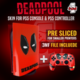 za-slike.png Deadpool PS5 Controller and PS5 Cover for console / 3MF file included (decorative)