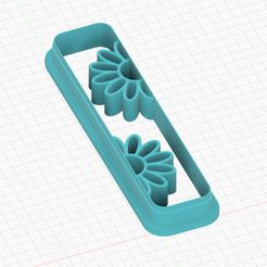 bookmark_with_two_flowers.jpg cutter for polymer clay, bookmark with two flowers