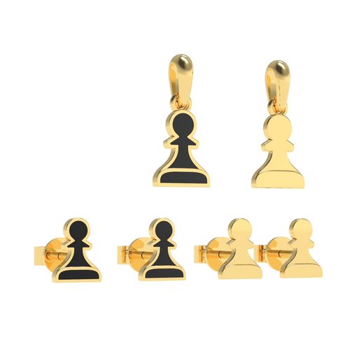chess.610.jpg Pawn pendant and earrings chess set 3D print model 3D print model