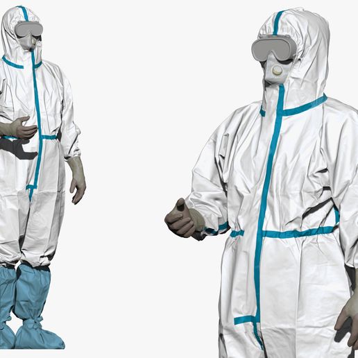 ⚕️ S00015 Medical Worker in Full Hazmat Suit with