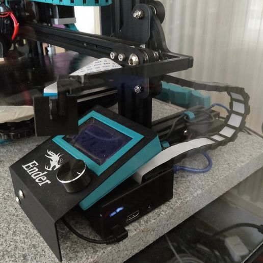 Ender 3 Pi Case with Pi Cam Mount and Cable Chain - Z Axis Clip On 3D model