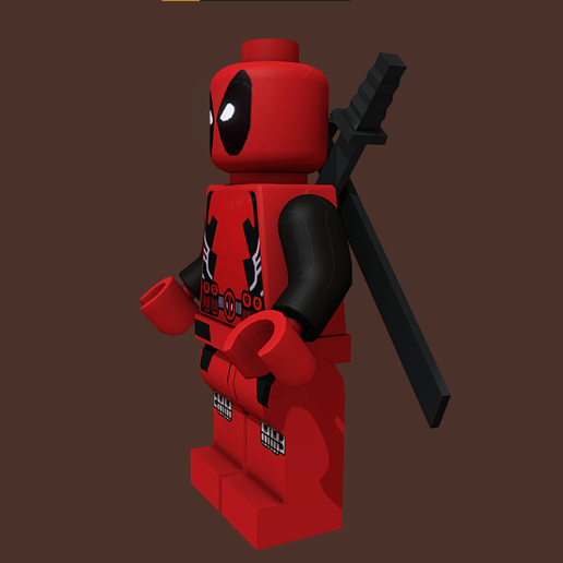 LEGO-Style Deadpool – 3D Printable Model (Fan Art)