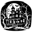 Maison-hantee-Halloween-5.jpg 5 SVG Files - Haunted Houses - Silhouettes - PACK 1