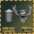 4.jpg Tricky Trash: 32mm Scale Mimic Trash Can Character - Original Design (Personal Use Only)