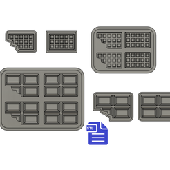 STL00510-1.png Télécharger fichier Barres de chocolat avec logement de moule en silicone • Design pour impression 3D, CraftsAndGlitterShop