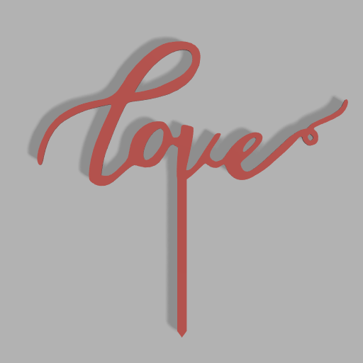 Love Cake Topper - 3D model önizlemesi