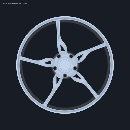 McLaren 675LT 5-spoke Super-Lightweight forged — front wheel reference reconstruction