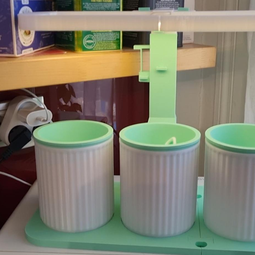 TRIO : Potager d’intérieur 3 pots avec lampe led réglable 15-30 cm