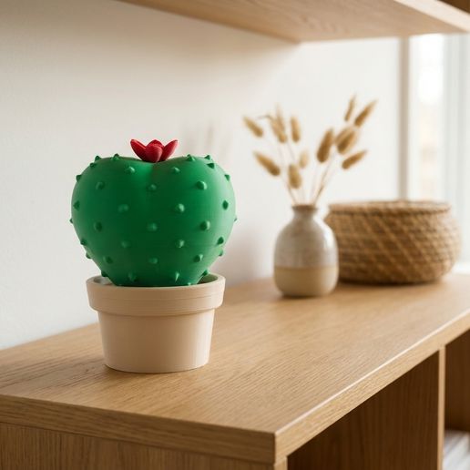 Round Cactus Botanical Shelf Decor