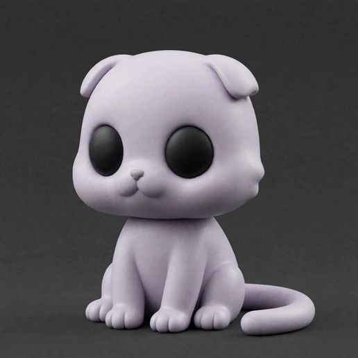 13Cute Chibi Scottish Fold Cat Figurine / Gato Orejas Caídas Tierno