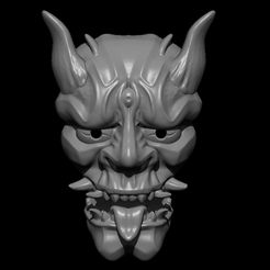 1.jpg file Japanese style wall-mounted Demon mask・3D printing template to download, Workshop_RS