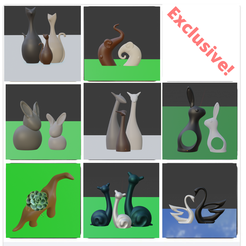 Vaquinhas.png STL file Animals statues - Soft lines - Estátuas de animais・3D printer model to download