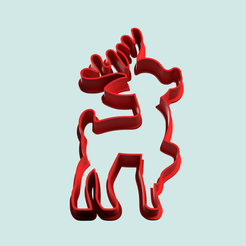 deer-cookie-cutter-mold-3d-model.png christmas deer cookie cutter mod 2