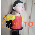 20211002_162422_0001.png Archivo OBJ Spinning head Key Holder/Porta llaves Squid Game Doll/Muñeca (Just One string)・Modelo para descargar e imprimir en 3D, Kitoimpresion3d