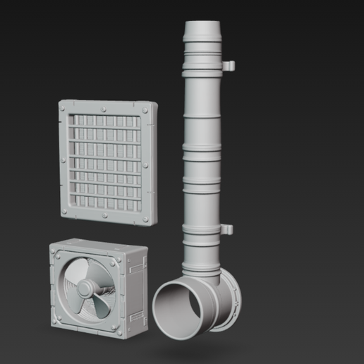 FREE - SCI-FI AIR VENT 2 - Wall & Floor Grate - STL + OBJ (4K PBR) - Commercial Use