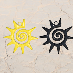 tribal-sun.png STL file Tribal Sun earrings (v2)・3D print model to download