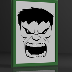 1.png Fichier STL Cadre décoratif "Hulk"・Plan à imprimer en 3D à télécharger, tweety35