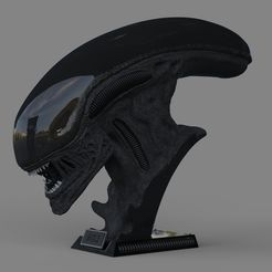 01.jpg Alien Xenomorph Bust 3D Print Stl Model Diorama