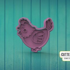 gallina.jpg Fichier STL Découpeur de biscuits en forme de poulet・Modèle pour impression 3D à télécharger