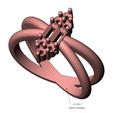 volume2.jpg Fichier STL Bague à queue croisée avec baguette et grappes de diamants tailles US 6 7 8 Modèle d'impression 3D・Objet pour impression 3D à télécharger
