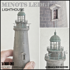 Minots-Ledge-Lighthouse-1.png 3D-Datei MINOTS LEDGE LEUCHTTURM - N (1/160) MODELL LANDMARK・3D-druckbares Modell zum herunterladen