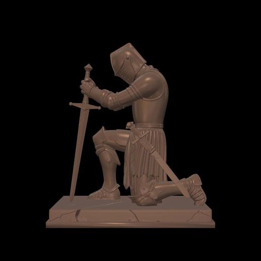 jpg_frame_03.jpg Ai - 0020 - Praying Stone Knight Monument Figure