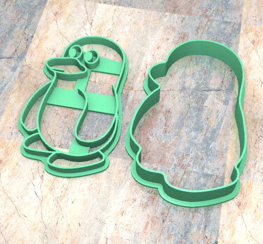 Cookie Stamp/Cutter. Cortante/Stamp cookie dough fondan.Pingüino a - 3D model önizlemesi