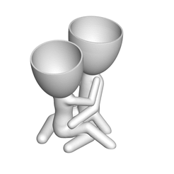 200_Enamorados_Blanco_1.png Free STL file N° 200 VASE FLOWERPOT ROBERT IN LOVE・3D printing design to download