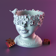 render_7.png Cute Girl Head Vase