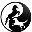 Näyttökuva-2022-01-06-182544.png STL-Datei Ying und Yang Hund und Pferd Wanddekoration・3D-druckbares Modell zum herunterladen