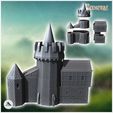 3.jpg Medieval building with external stone staircase and large columned canopy (7) - Medieval Gothic Feudal Old Archaic Saga 28mm 15mm RPG