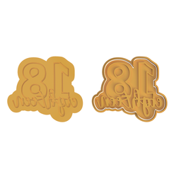 Eighteen.png Télécharger fichier STL Découpeur de biscuits Dix-huit (version commerciale) • Plan imprimable en 3D, dwain