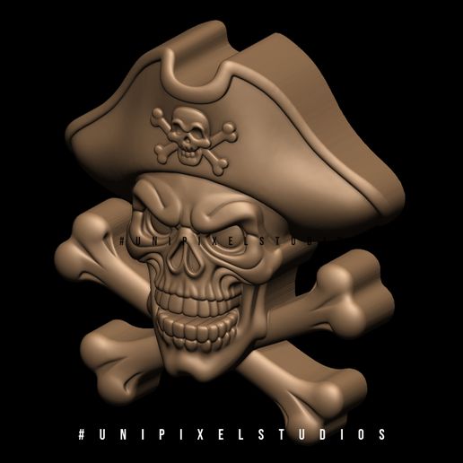 3D-pirate-bas-relife-3d-print-Holloween-3d-model,stl-file,3d-printable,3d-print-model,bas-relie.jpg 3D Pirate Skull Cross bone Bas relief design STL