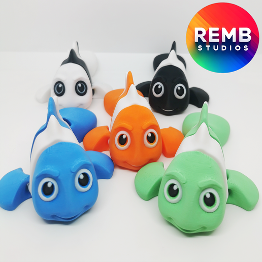 🐠 Flexi Clownfish | Articulated Clownfish・ STL File for 3D printing・Cults
