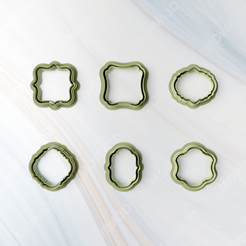 Embossed-Elegant-Shape-Set-of-6-Clay-cutter-2.png Archivo STL Juego de 6 cortadores de arcilla con forma elegante en relieve・Diseño imprimible en 3D para descargar