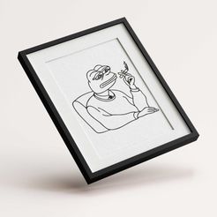 pepe-smoke.jpg STL file Pepe Smoke - Picture Art・3D printable model to download