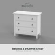 HEMNES 3-DRAWER CHEST Dollhouse Miniature 1:12 Scale IKEA-INSPIRED Hemnes 3Drawer Chest for 1:12 Dollhouse, Miniature Furniture Dollhouse, IKea Dollhouse Chest of drawers