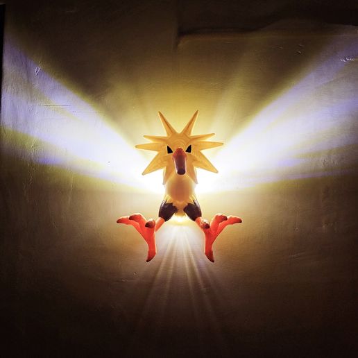 Zapdos Wing Light Lamp 3D Model - Pokémon LED Box for Wall or Desk