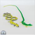 004.jpg STL file Articulated Long-Tailed Lizard - 114 cm (44in) Super long print-in-place・Design to download and 3D print
