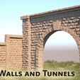 stone wall logo thingy.jpg STL-Datei Stone Walls and Tunnel | D1 kostenlos・3D-druckbares Modell zum herunterladen