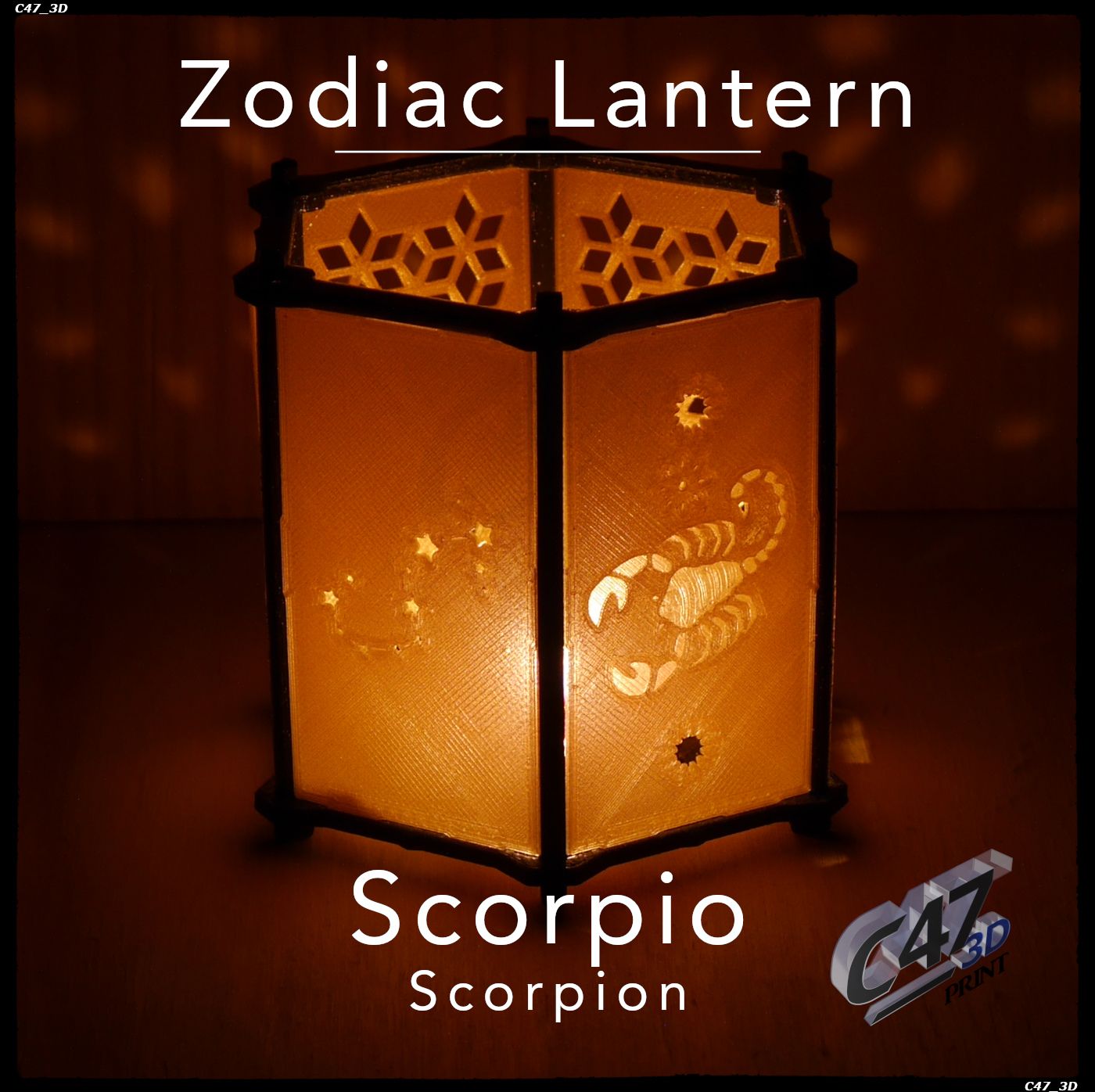 8-Scorpio-Print-2.jpg Download STL file Zodiac Lantern - Scorpio (Scorpion) • 3D print model, c47