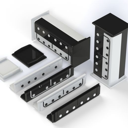Modern Domino Storage Box & Display Case – 3D Printable Modular Domino Organizer STL | Sliding Lid