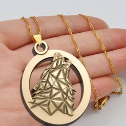 geometric-wolf-pendant08.jpg STL file geometric wolf pendant・3D printing idea to download