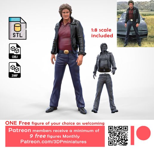 🎬 Michael Knight in Knight Rider・ STL File for 3D printing・Cults