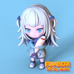 gura-2.jpg STL file Gawr Gura With shark chibi・3D printer design to download