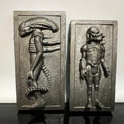 276055063_299467138933661_7102625586681641582_n.jpg Fichier STL XÉNOMORPHE EXTRATERRESTRE, PRÉDATEUR CONGELÉ EN CARBONITE 2 PACK, FIGURINE PERSONNALISÉE, KENNER 3.75", 1/18, DIORAMA DISPLAY・Objet pour impression 3D à télécharger