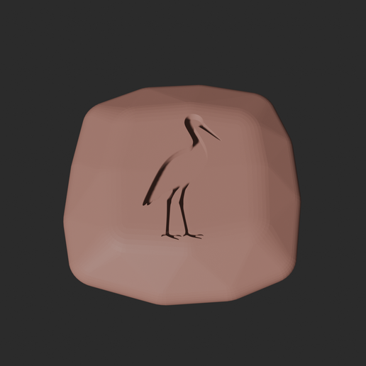 Stork Stone - 3D Printable Game Token