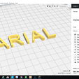 CURA.png ARIAL font uppercase 3D letters STL file