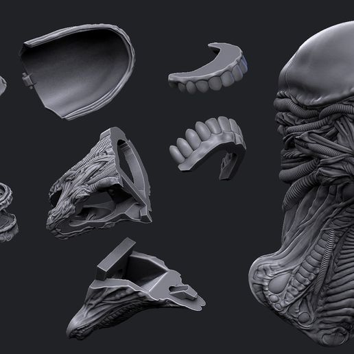 15.jpg Wallmorph Xenomount - Biomechanical Wall Sculpture